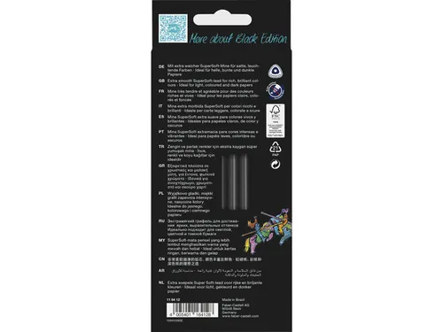 Kleurpotloden Faber-Castell Black Edition in kartonnen etui á 12 stuk