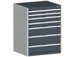 ladekast 1000x800x750mm 7laden zware lasten RAL7035 front RAL7016