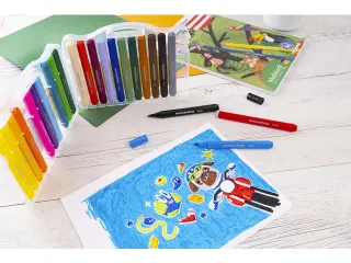 Viltstiften Eberhard Faber Jumbo 2mm 24 kleuren in kunststof etui - 6