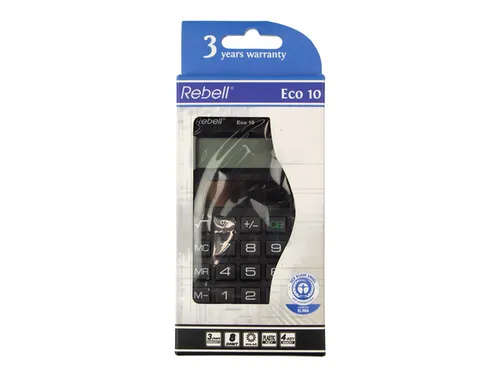 Calculator Rebell ECO 10 BX zwart hand 8 digit Blauwe Engel certificaa