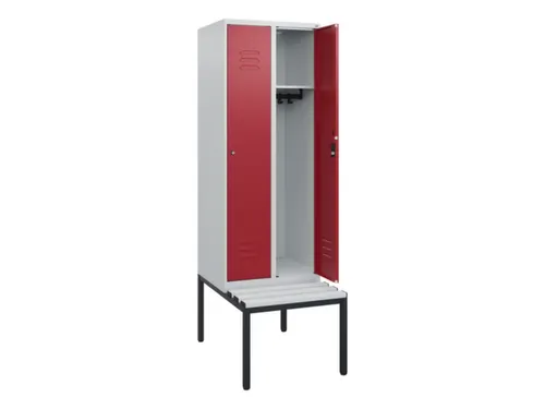 locker met bank,HxBxD 1950x600x815mm,2vak,vak B 300mm,cil.-slot