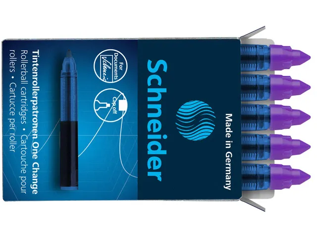 Navulling Schneider One Change doosje a 5 stuks paars
