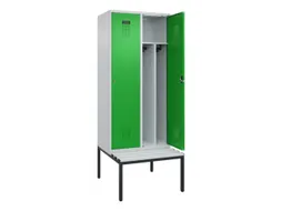locker met bank,voor scheiding van kleding,HxBxD 2120x800x815mm,2vak