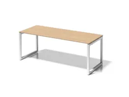 bureau,HxBxD 740x2000x800mm,blad esdoorn,sledeframe verkeerswit