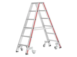 verrijdbare boktrap,beide zijden,2x6treden,Stand H 0,92m,balk L 1,53m - 1
