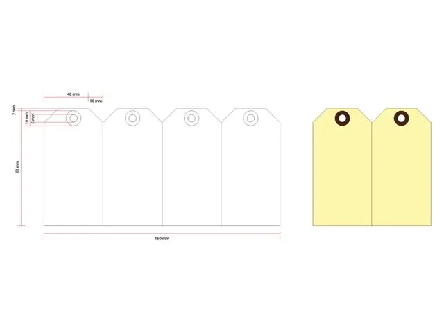 Label karton nr 2 200gr 40x80mm chamois 1000 stuks