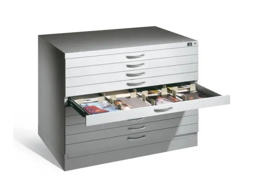 Tekeningenkast Hxbxd 760x1100x765mm 10 Laden Din A1 Ral7035