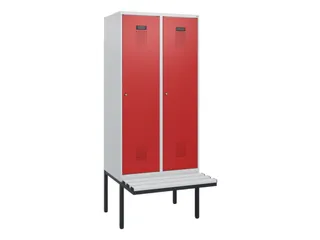 locker met bank,HxBxD 1950x800x815mm,2vak,vak B 400mm,cilinderslot - 2