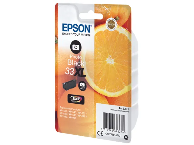 Singlepack Photo Black 33XL Claria Premium Ink