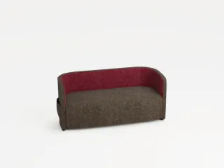 sofa,2-zits,stof bruingrijs/rood,HxBxD 760x1570x760mm,2zijvakken - 2