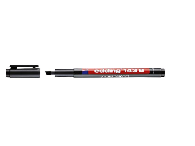 Viltstift edding 143 beitel 1-3mm zwart | EddingMarker.nl