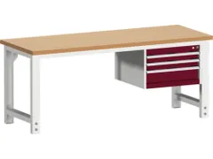 werkbank,HxBxD 740-1140x2000x750mm,beukenblad,draagverm. 1500kg