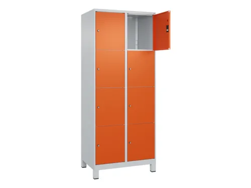 lockerkast,HxBxD 1950x800x500mm,2x4vakken,vak B 400mm,cil.-slot,voeten