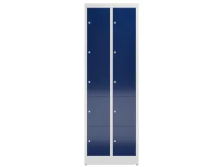 Lockerkast 1800x590x500mm 2x5 vakken cilinderslot, sokkel, RAL5010 - 2