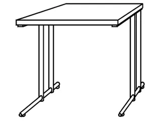 bureau,HxBxD 740x800x800mm,blad eiken,C-voet RAL9006 - 3