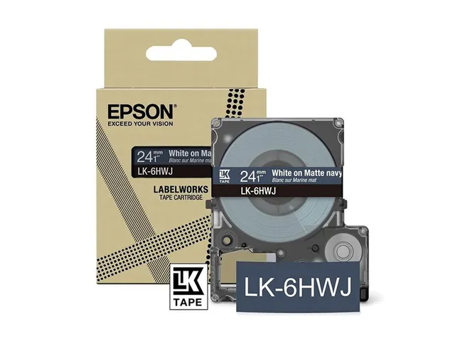 C53S672086 Epson 24mm marine wit LK-6HWJ lettertape mat 8m