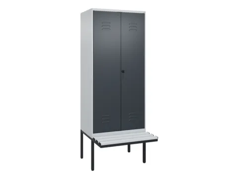 armoire vestiaire noir et blanc HxlxP 2120x800x815mm 2compart.