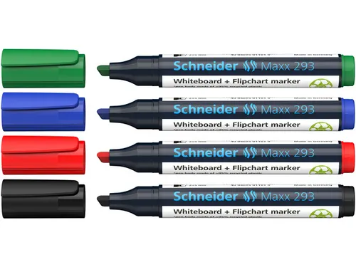Boardmarker Schneider Maxx 293 Beitelpunt 2-5mm Etui à 4 Stuks