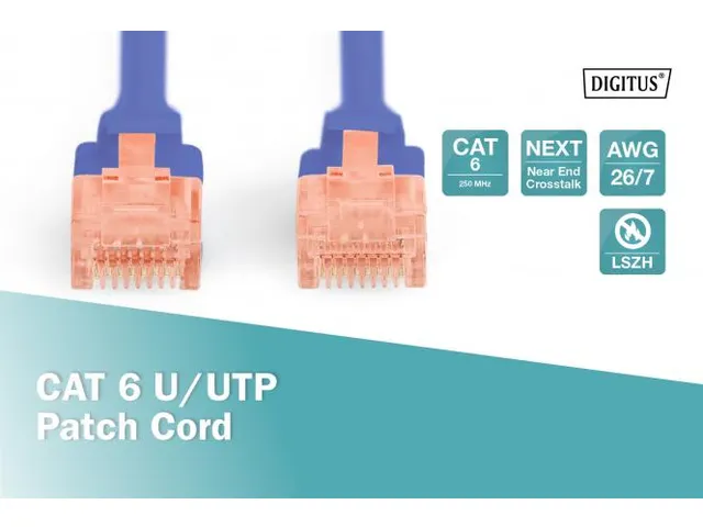 CAT 6 U-UTP patchkabel koper LSZH AWG 26/7 Lengte 5m Blauw