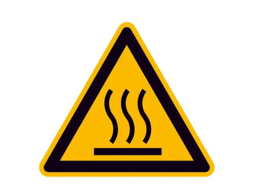 Waarschuwingsbord,V. Binnen/Buiten,Waarschuwing: Heet Oppervlak