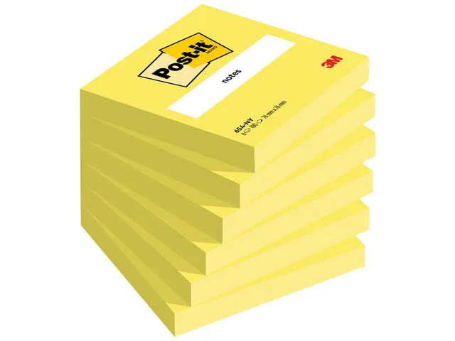 Memoblok 3M Post-it 654 76x76mm neon geel