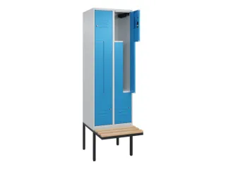 Z-garderobekast,HxBxD 2120x600x815mm,2vak,vak B 300mm,cil.-slot - 2