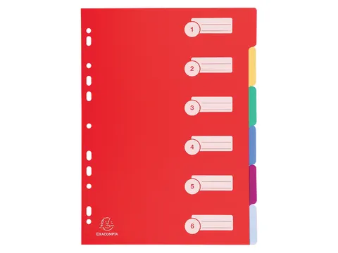Tabbladen Exacompta A4 11-Gaats 6-Delig Assorti Pp