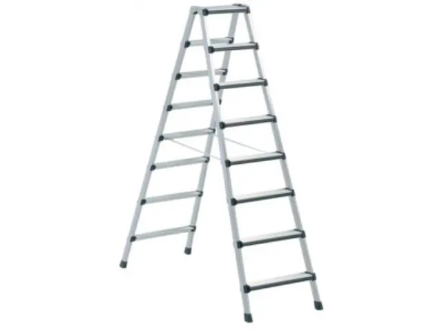 veiligheidsladder,beide zijden,2x8treden m. R13-laag,balk L 2,27m
