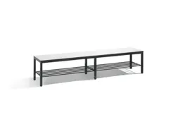 omkleedbank,HxLxD 401x2000x353mm,HPL wit,frame staal RAL7021