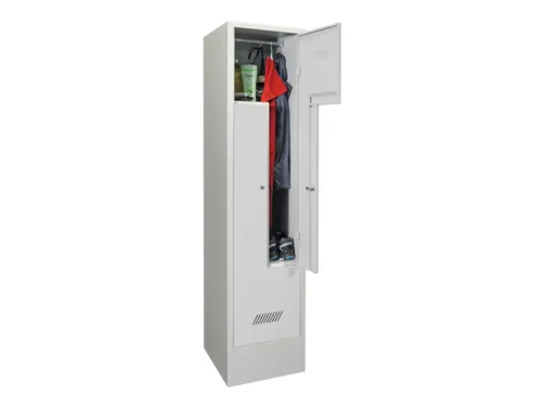 Z-garderobekast,HxBxD 1850x400x500mm,vak B 400mm,RAL7035,front RAL7035