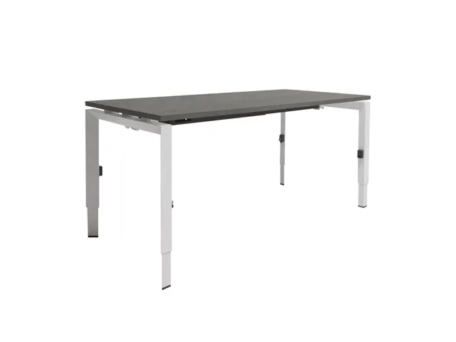 Bureau Linesto N4 hoogte instelbaar 160x80cm Logan eiken, poot Wit