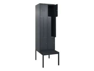 Z-garderobekast,HxBxD 2120x600x815mm,2vak,vak B 300mm,cil.-slot - 2