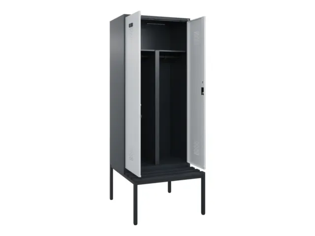 PBM-locker met bank,HxBxD 2120x800x815mm,2vak,vak B 400mm