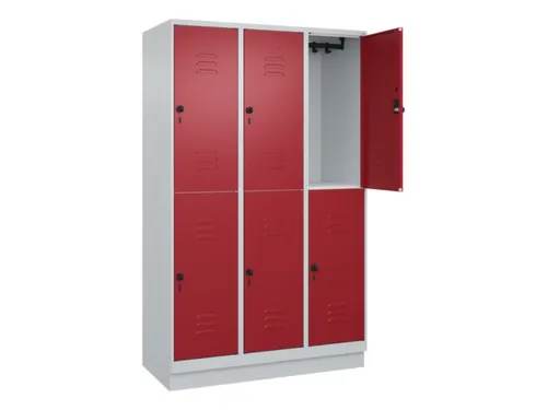 dubbeldekse locker,HxBxD 1950x1200x500mm,3x2vak.,vak B 400mm