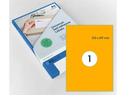 Gekleurde Etiketten 210x297mm A4 Fluor Oranje 42424