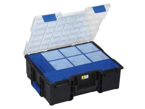 Assortimentskoffer,HxBxD 144x440x355mm,8bakken,PP,koffer zwart