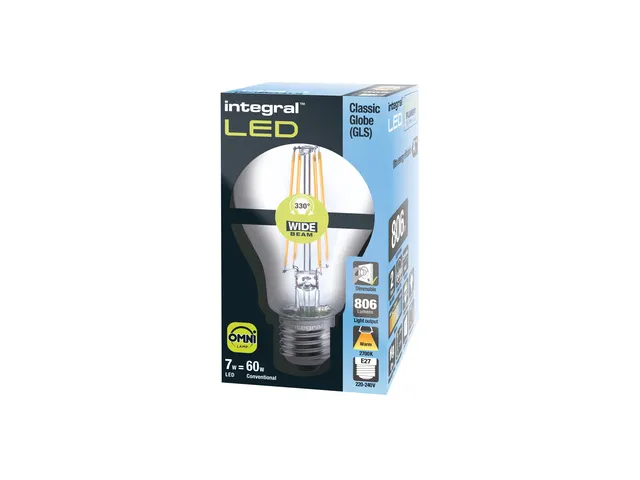 Ledlamp Integral E27 2700K warm wit 7W 806lumen