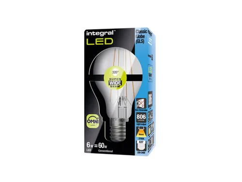 Ledlamp Integral E27 2700K warm wit 6.3W 806lumen