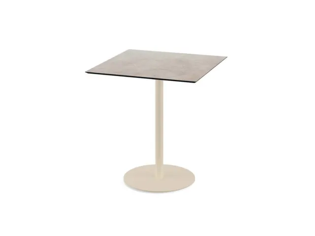 bistrotafel,HxBxD 730x700x700mm,rechthoekig,schotelvoet zandkleuren