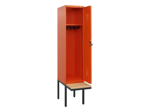 locker met bank,HxBxD 1950x400x815mm,1vak,vak B 400mm,draaigrendel