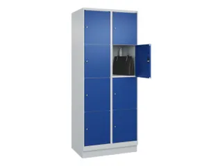 lockerkast,HxBxD 1950x800x500mm,2x4vakken,vak B 400mm,cil.-slot,sokkel - 1