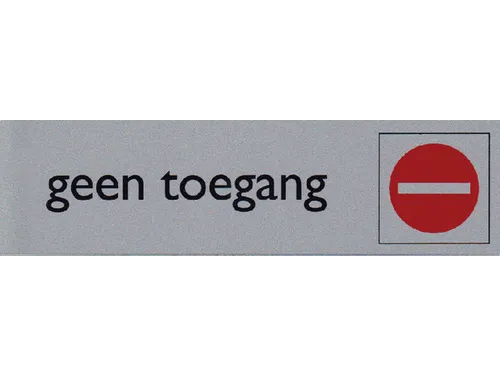 Infobord pictogram geen toegang 165x44mm