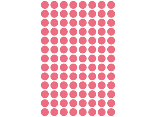 etiket Zweckform 8mm rond 4 vel a 104 etiketjes rood