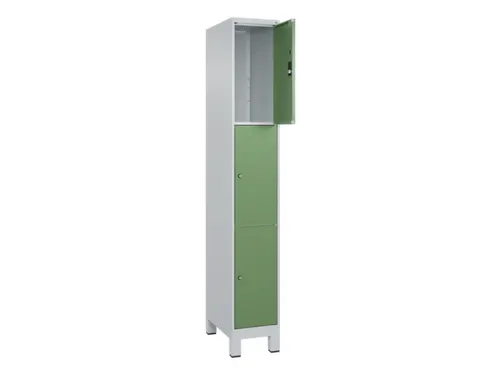 lockerkast,HxBxD 1950x300x500mm,1x3vakken,vak B 300mm,cil.-slot,voeten