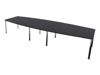 vergadertafel,HxBxD 740x4000x1400mm,vatvormig,CC-zwart - 3