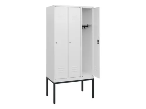 locker,HxBxD 1950x900x500mm,3vak,vak B 300mm,cil.-slot,voetonderstel