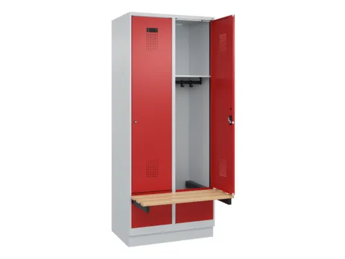 locker met bank,HxBxD 1950x800x815mm,2vak,vak B 400mm,cilinderslot
