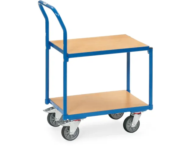 Rolplateau Met 2 Etages 135500 250kg Hout 600x400mm Ral5007