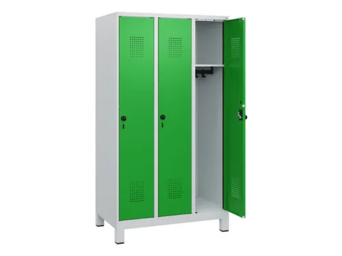 schoollocker,HxBxD 1630x900x500mm,3vak,vak B 300mm,draaigrendel,voeten
