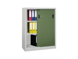 schuifdeurkast,HxBxD 1200x1000x500mm,RAL7035,front RAL6011